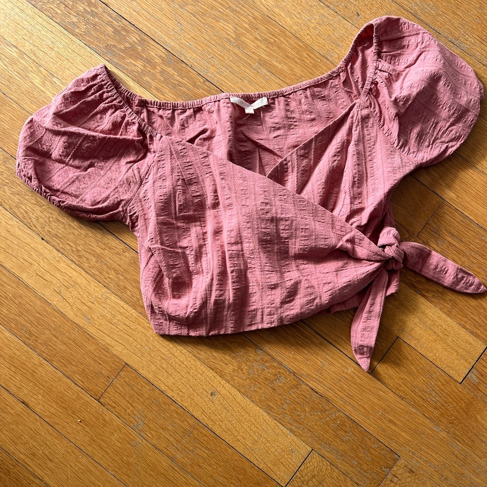 Lottie Moss Textured Dusty Pink Crop Top Size S